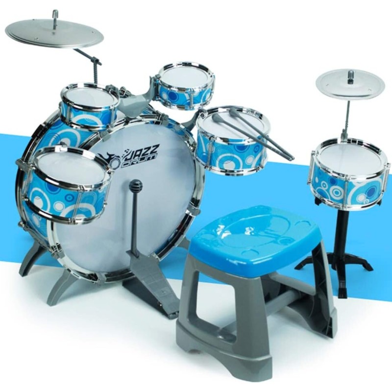 WOOPIE Sada Detských Hudobných Nástrojov 6 Bubnov 2 Činely + Stolička