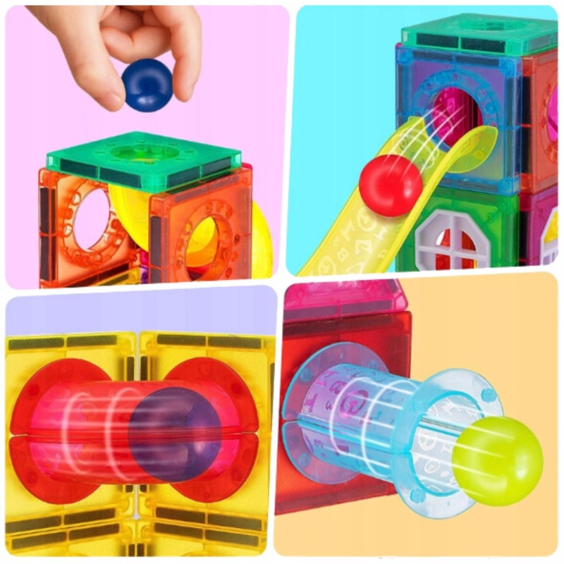 WOOPIE 3D Magnetická Stavebnica - Guličková Dráha 42ks.