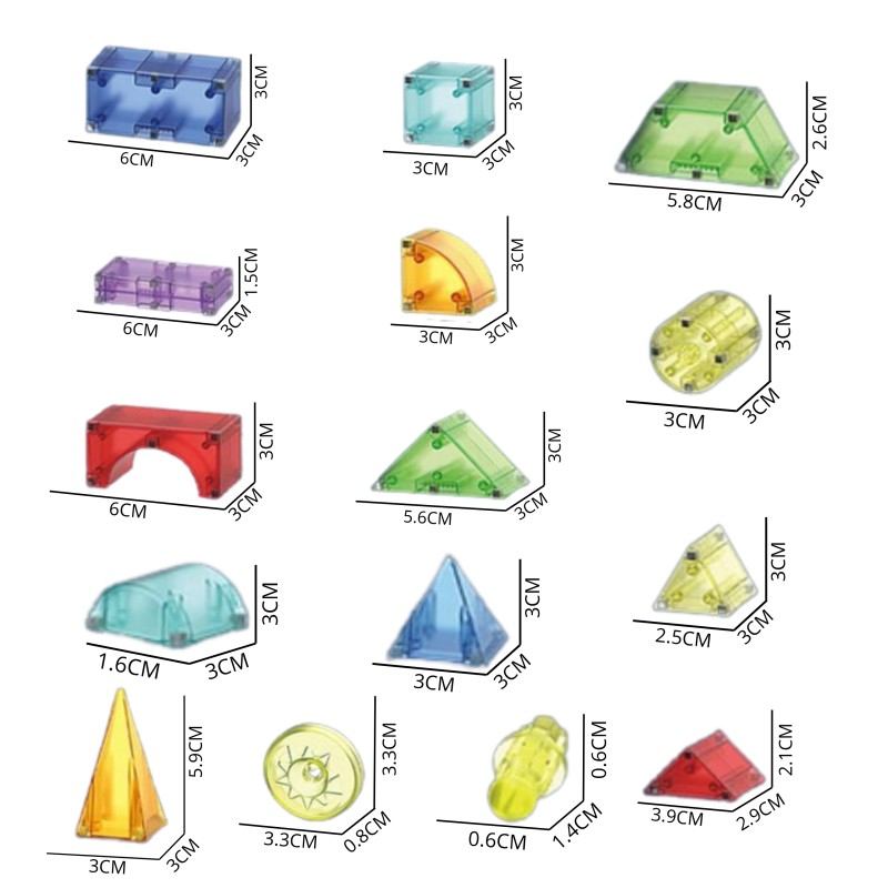 WOOPIE Vzdelávacia Magnetická 3D Stavebnica 63 ks.