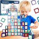 WOOPIE Magnetická stavebnica Učenie písmen | Edukatívna sada Abeceda 70 ks