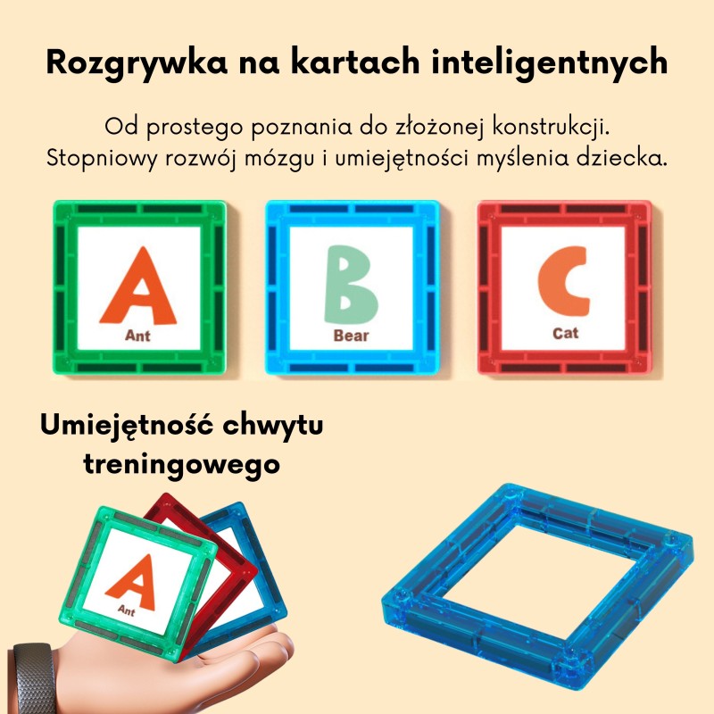 WOOPIE Magnetická stavebnica Učenie písmen | Edukatívna sada Abeceda 70 ks