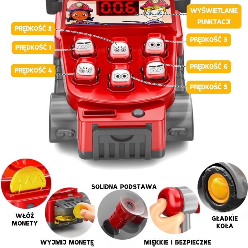 WOOPIE Hra Zatĺkačka s Kladivkom - Hasičské Auto