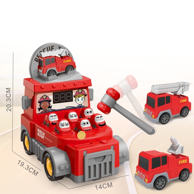 WOOPIE Hra Zatĺkačka s Kladivkom - Hasičské Auto