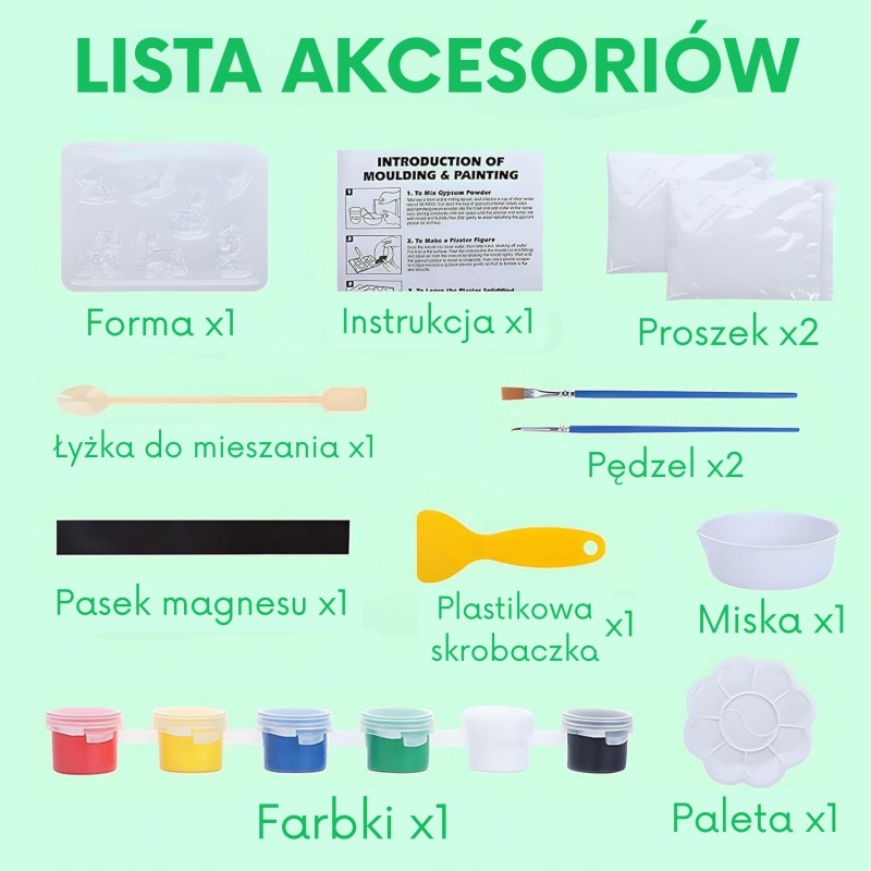 WOOPIE Kreatívna Sadrová Sada na Maľovanie - Figúrky Zvieratiek