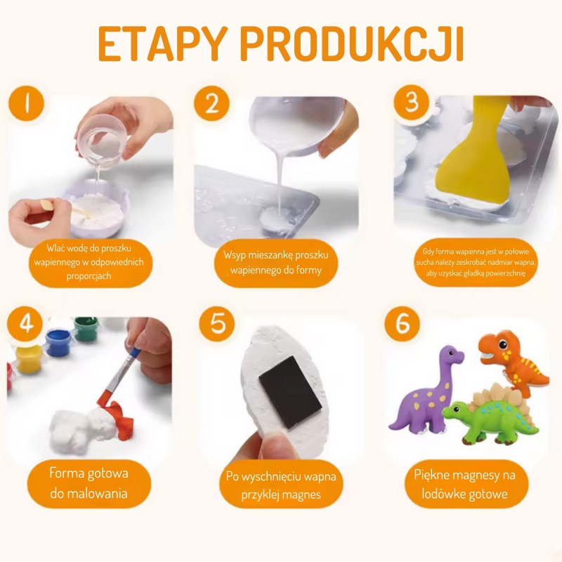 WOOPIE Kreatívna Sadrová Sada na Maľovanie - Figúrky Dinosaurov
