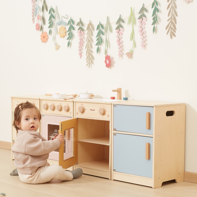 VIGA PolarB Drewniany Zestaw Kuchenny XL Pralka Kuchenka Zmywarka