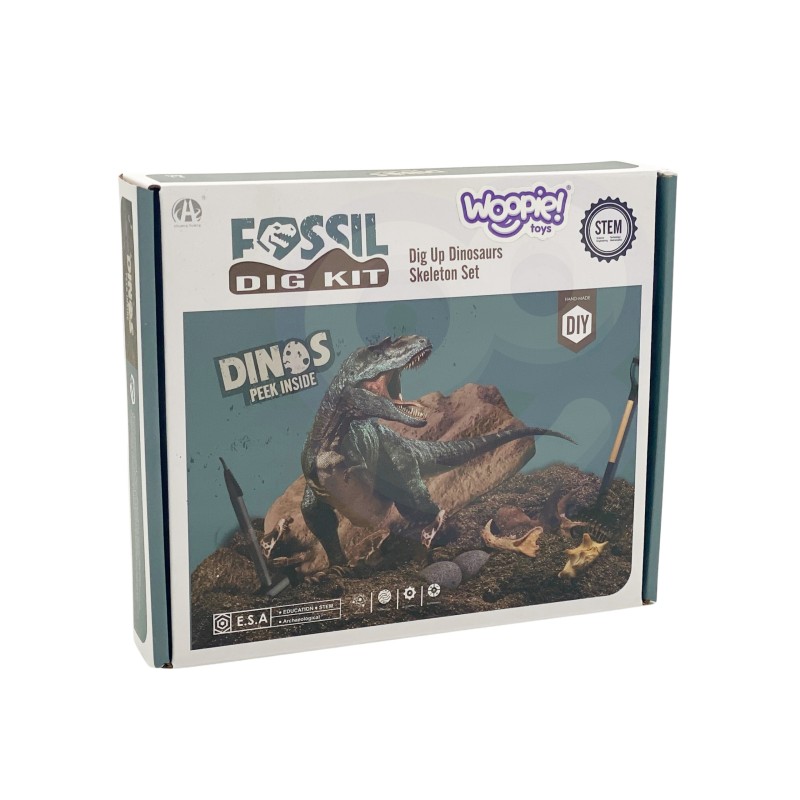 WOOPIE Wykopaliska Dinozaurów Losowych 6 Figurek Szkieletów Dinozaurów