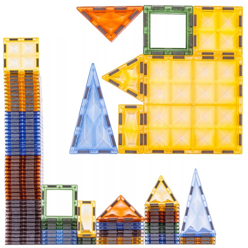 WOOPIE Svietiaca magnetická stavebnica Dinopark | Veľká sada Jurský svet 124 ks