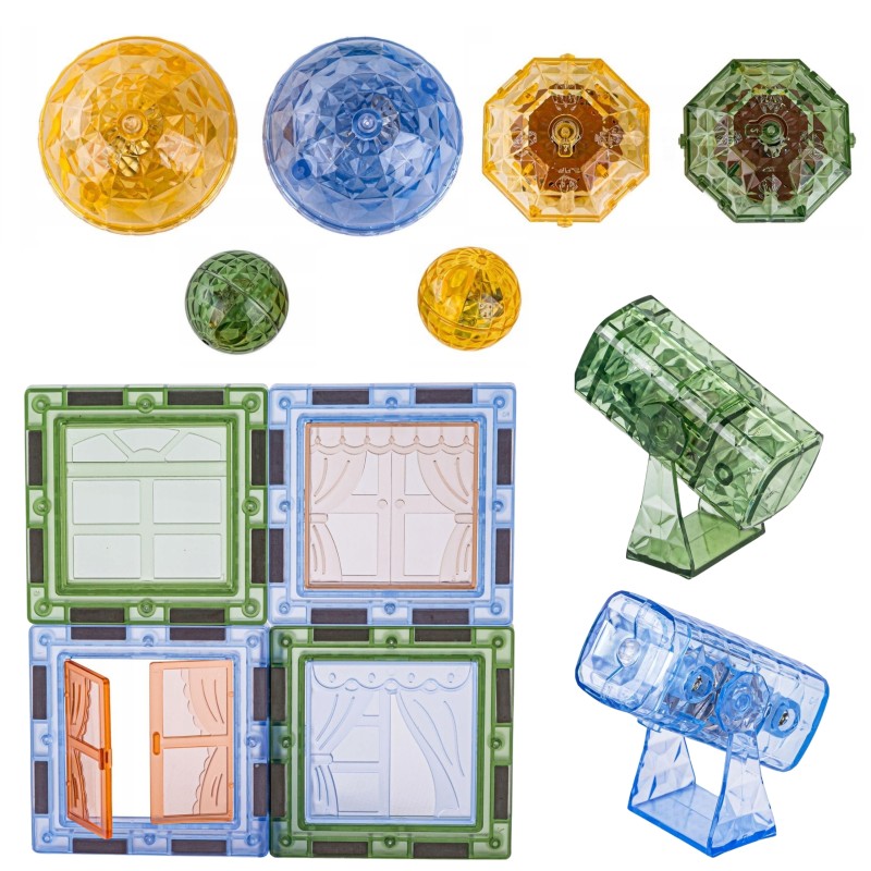 WOOPIE Svietiaca magnetická stavebnica ZOO | Veľká sada Svet zvierat 124 ks