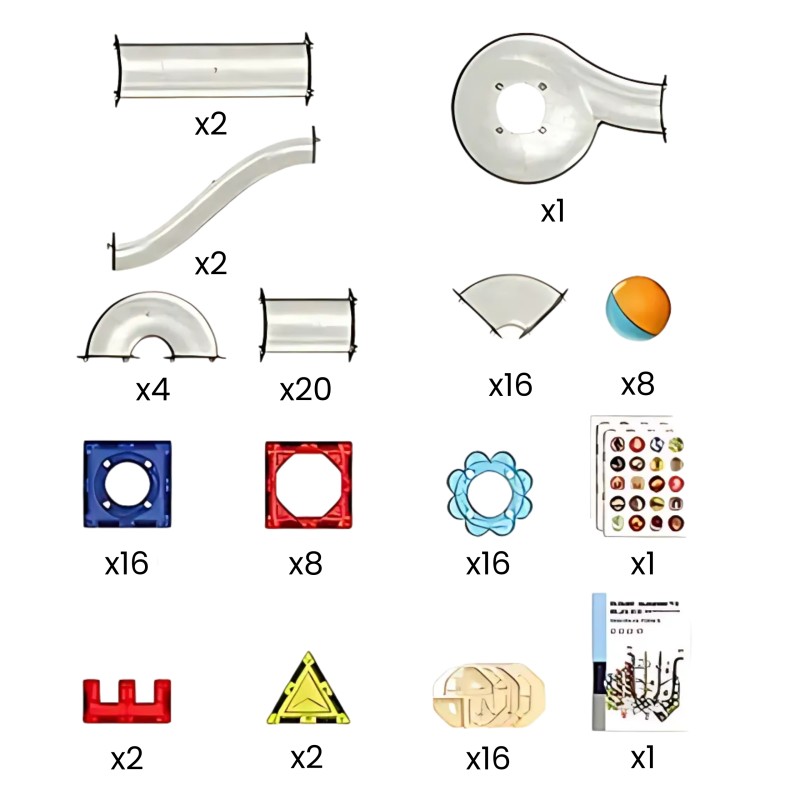 WOOPIE Konštrukčná Magnetická Stavebnica 3D Guličková Dráha 113 ks.