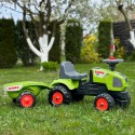 FALK Traktorek Baby Claas Axos 310 Zielony z Przyczepką od 1 roku