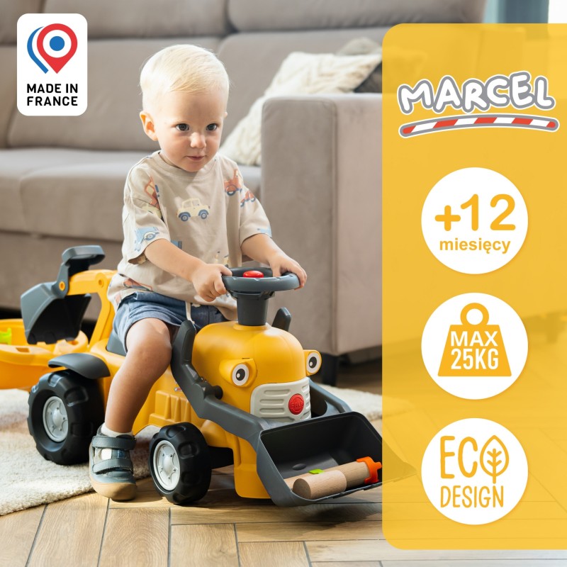 FALK Odrážadlo a chodítko Bager Marcel | s lyžicou a vlečkou od 1 roka