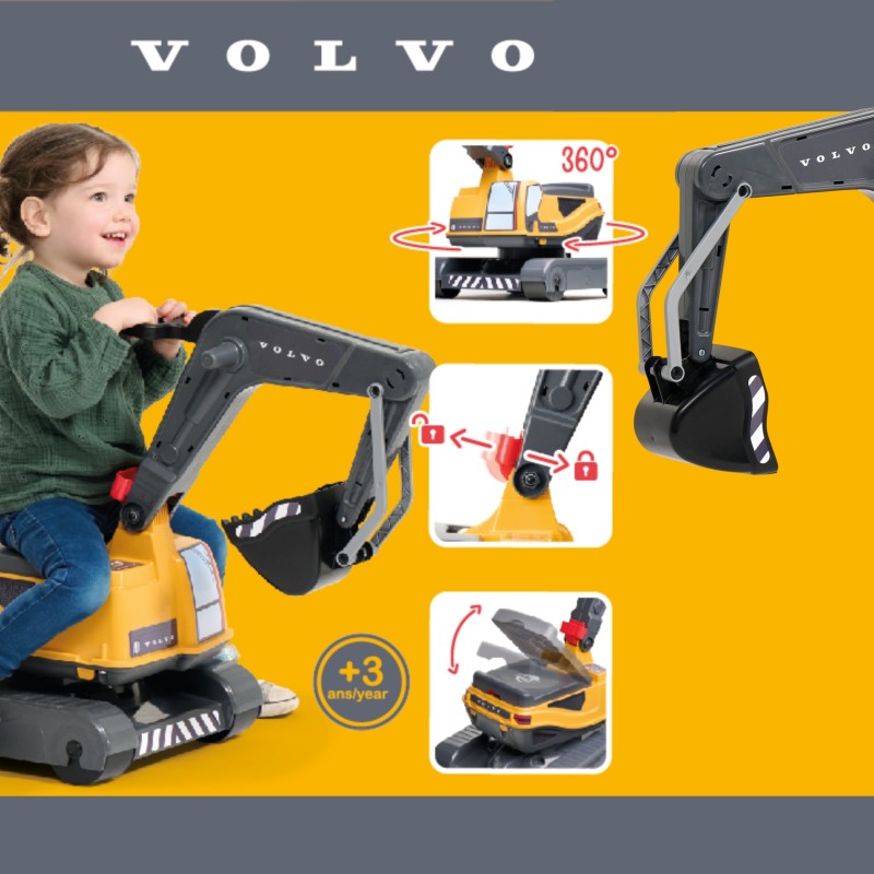 FALK Sediaci bager Volvo | Otočná kabína 360° a funkčná lyžica (nosnosť 50 kg)
