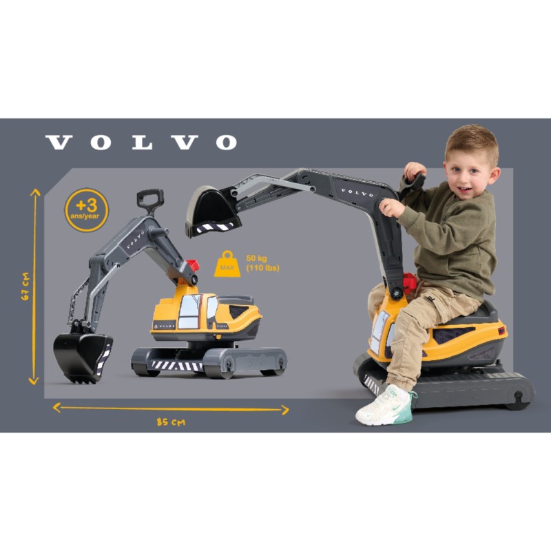 FALK Sediaci bager Volvo | Otočná kabína 360° a funkčná lyžica (nosnosť 50 kg)