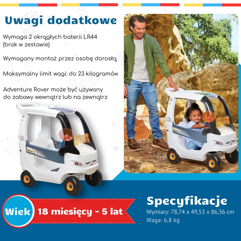 Little Tikes Odrážadlo 2v1 Cozy Coupe | Vesmírne vozidlo