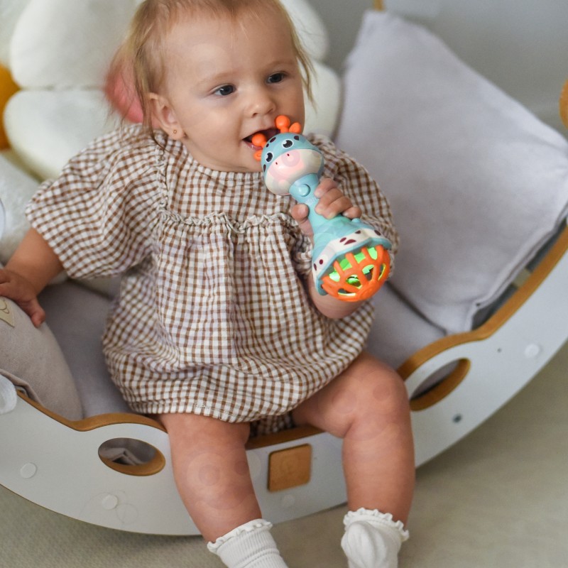 WOOPIE BABY Grzechotka Żyrafka Sensoryczna Gryzak z Muzyką Montessori 1 szt.