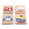 Viga Układanka drewniana puzzle magnetyczne - pojazdy Certyfikat FSC