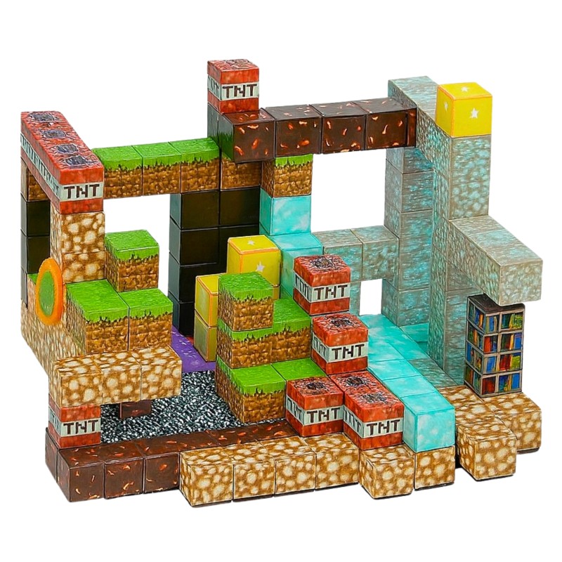 WOOPIE Magnetické Skladačky 3D Kocky - Vzdelávacia Sada 63 Dielov