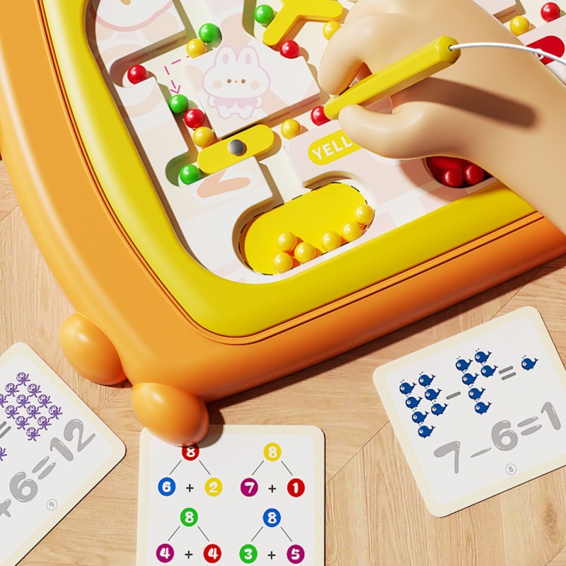 WOOPIE Magnetický labyrint Krab | Montessori tabuľka na jemnú motoriku
