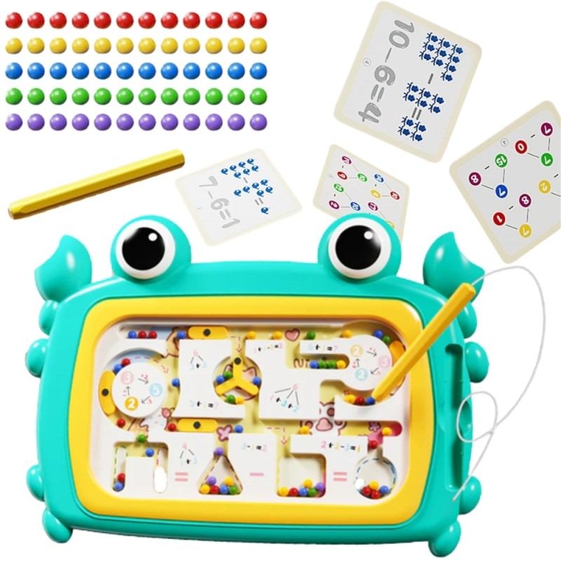 WOOPIE Montessori hračka Modrý Krab | Magnetický labyrint na triedenie guličiek