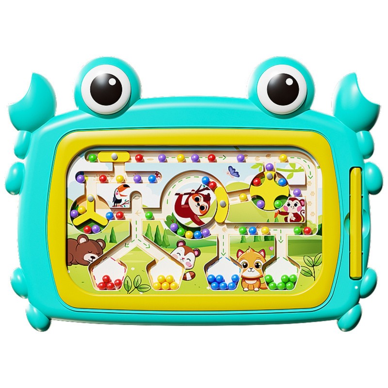 WOOPIE Montessori hračka Modrý Krab | Magnetický labyrint na triedenie guličiek