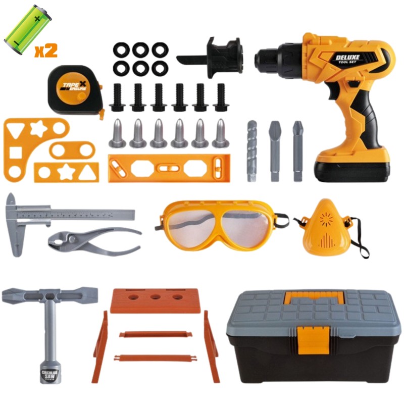 WOOPIE Sada Náradia pre Malého Majstra v Kufríku s Vŕtačkou 39 Dielov