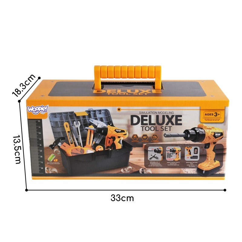 WOOPIE Sada Náradia pre Malého Majstra v Kufríku s Vŕtačkou 39 Dielov