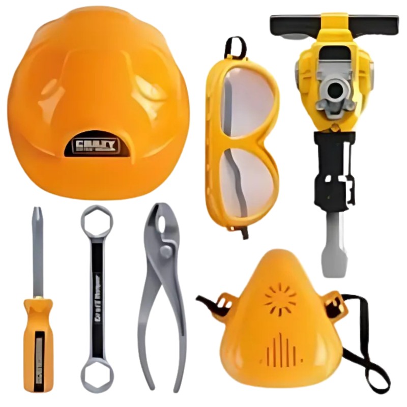 WOOPIE Sada Náradia pre Malého Kutila - Okuliare, Prilba, Zbíjačka 21 Dielov