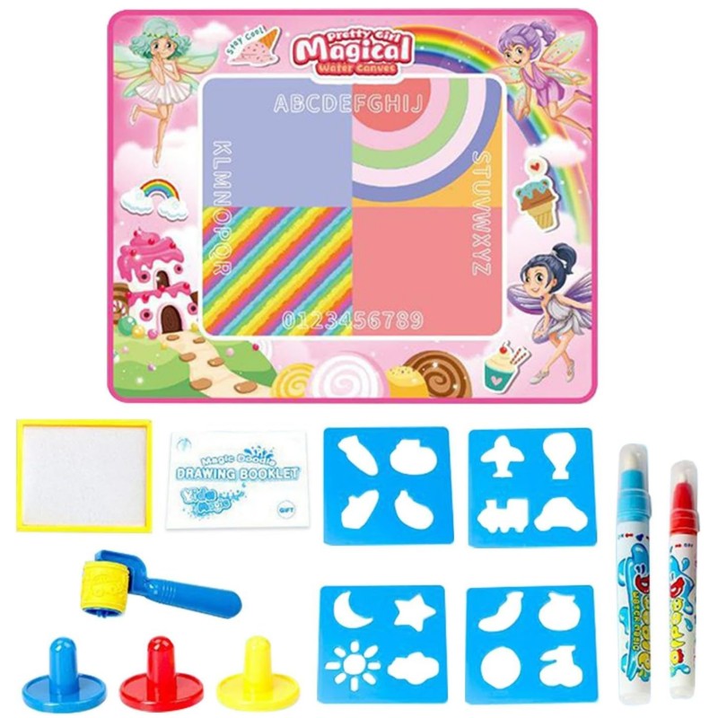 WOOPIE Svietiaca Podložka na Maľovanie Vodou 100x80cm Ružové Víly