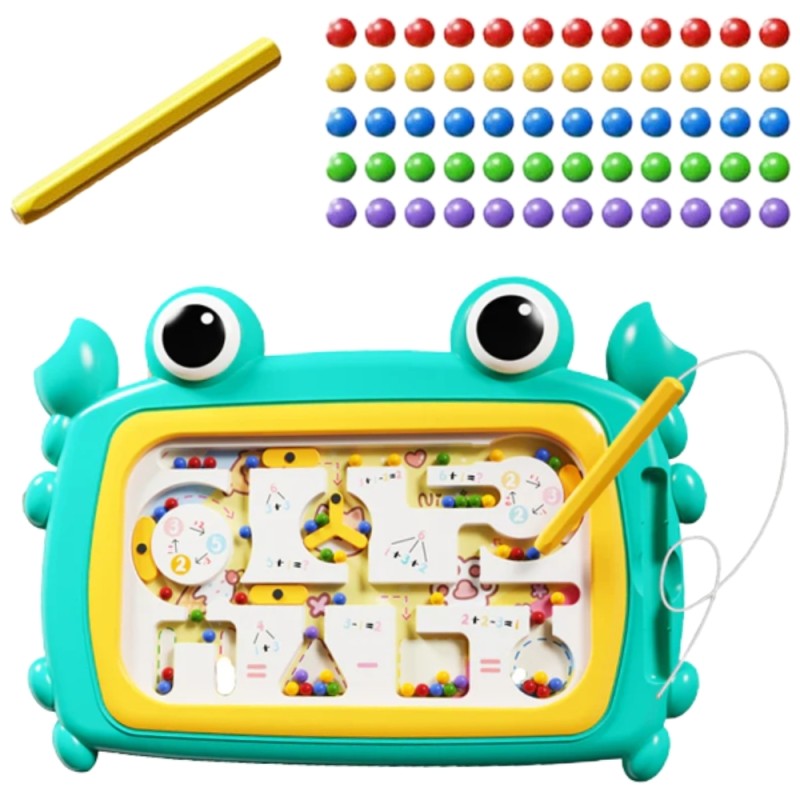 WOOPIE Montessori hračka Modrý Krab | Magnetický labyrint na triedenie guličiek