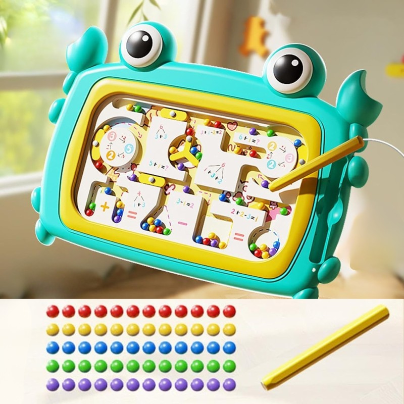 WOOPIE Montessori hračka Modrý Krab | Magnetický labyrint na triedenie guličiek