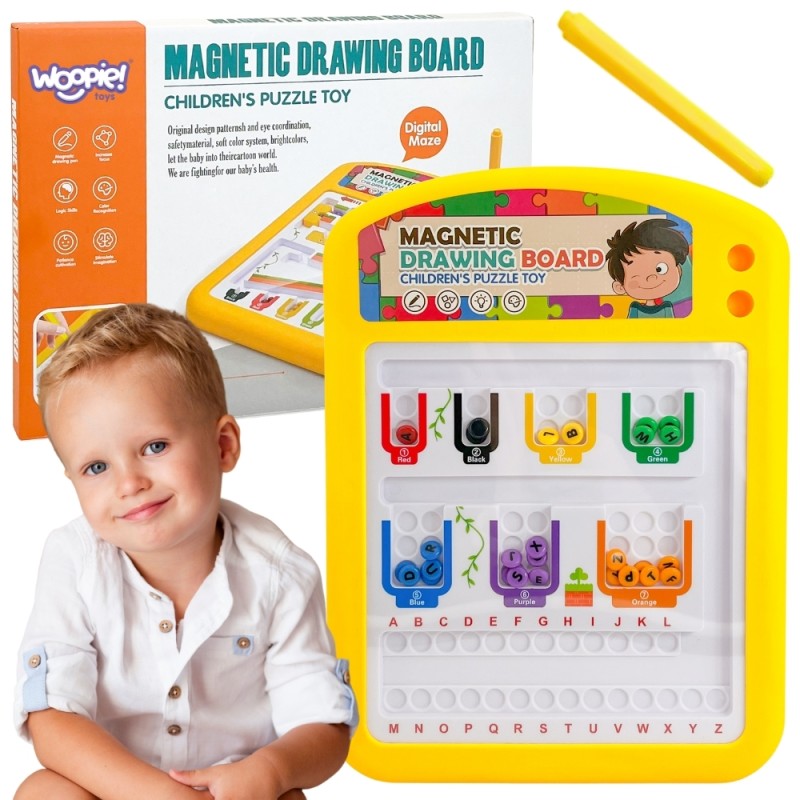 WOOPIE Magnetická Montessori Tabuľa na Kreslenie - Žltá