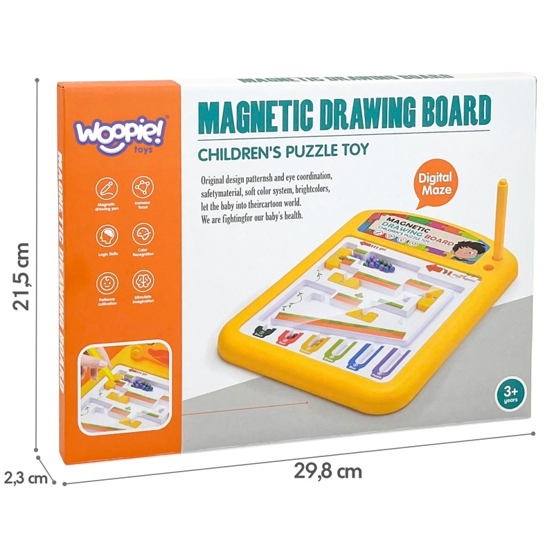WOOPIE Magnetická Montessori Tabuľa na Kreslenie - Žltá
