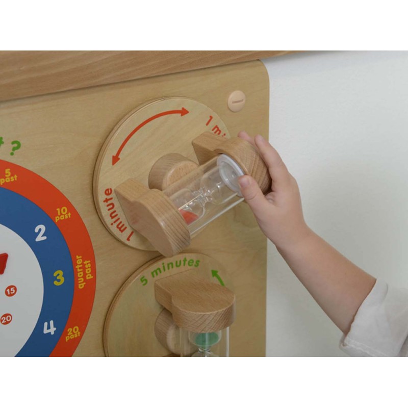 MASTERKIDZ Edukačná tabuľa Učenie hodín | Montessori hodiny s presýpacími hodinami