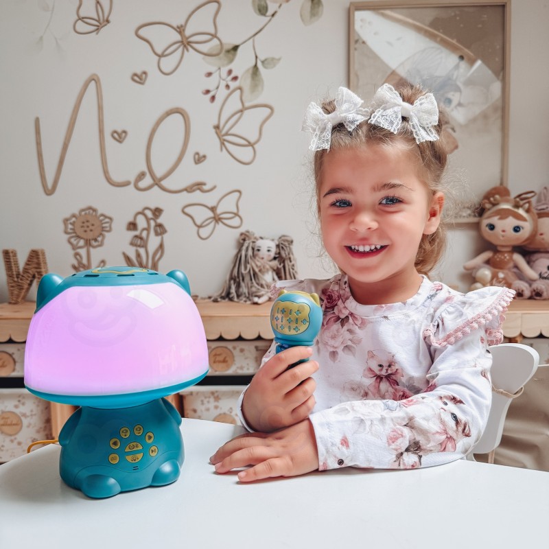 WOOPIE Multifunkčná RGB Lampa s Bluetooth Reproduktorom na Karaoke - Tyrkysová