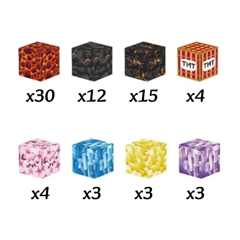 WOOPIE Magnetické pixelové kocky v štýle Minecraft | Kreatívna stavebnica 74 ks