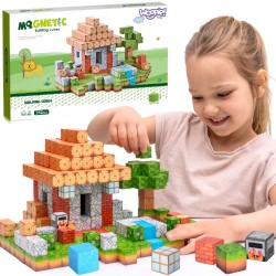 WOOPIE Magnetické pixelové kocky | Kreatívna stavebnica Svet prírody 108 ks