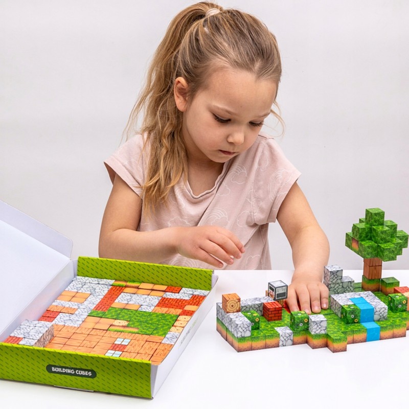 WOOPIE Magnetické pixelové kocky | Kreatívna stavebnica Svet prírody 108 ks