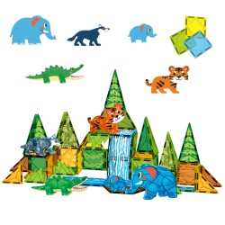 WOOPIE Magnetická 3D Stavebnica - Zvieratká z Džungle 45ks.