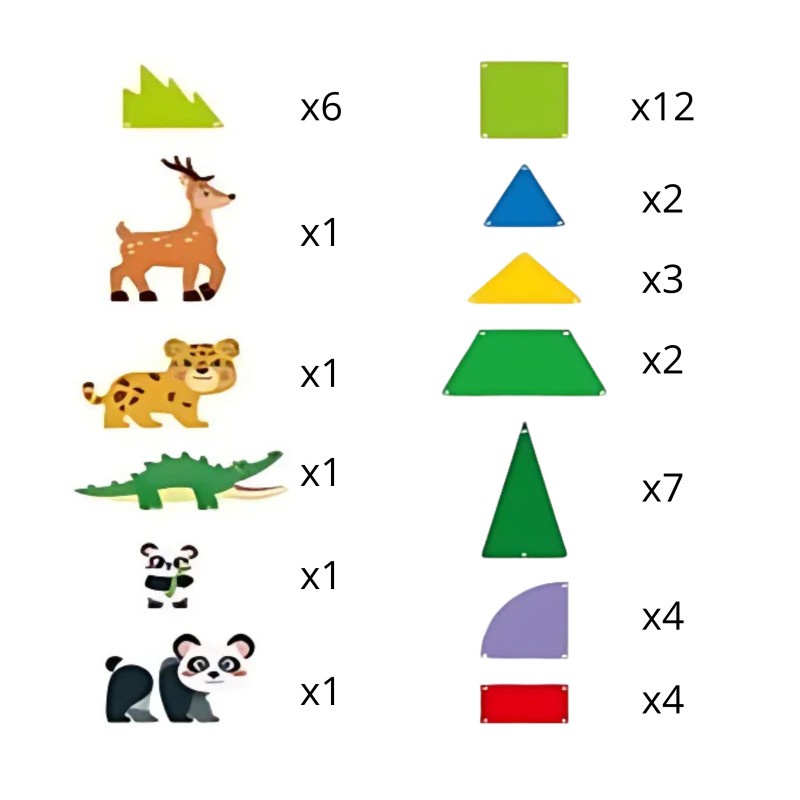 WOOPIE Magnetická 3D Stavebnica - Zvieratá 45ks.