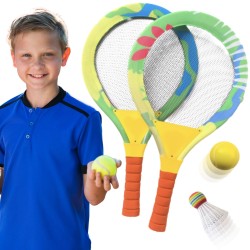 WOOPIE Detský bedmintonový set | Veľké a ľahké penové rakety 2v1