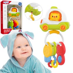 Woopie Baby Interaktívne kľúče od auta 4v1 | Ovládač so zvukmi, hrkálka a hryzadlo