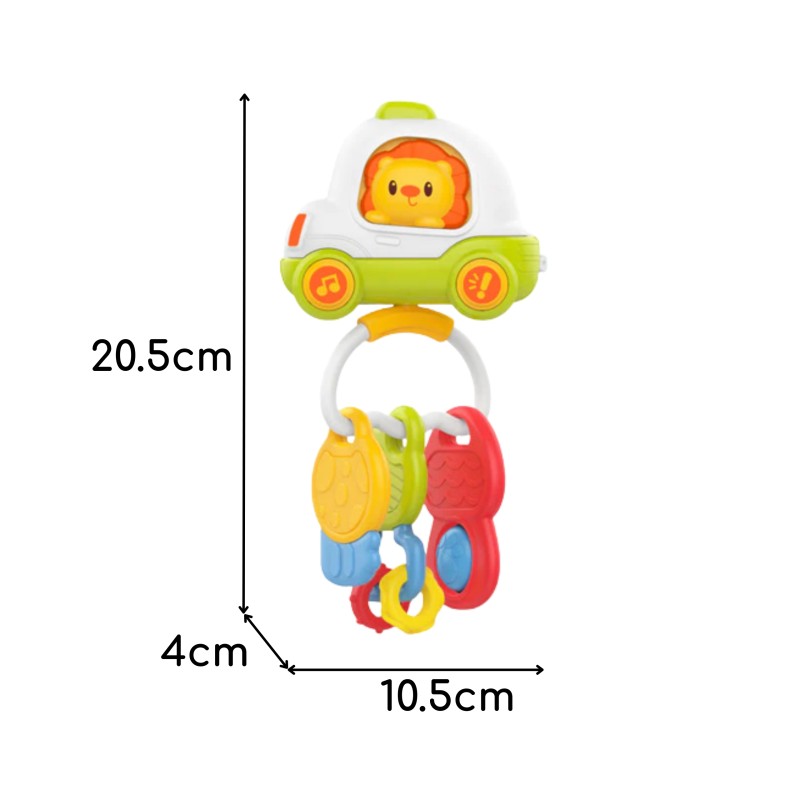 Woopie Baby Interaktívne kľúče od auta 4v1 | Ovládač so zvukmi, hrkálka a hryzadlo