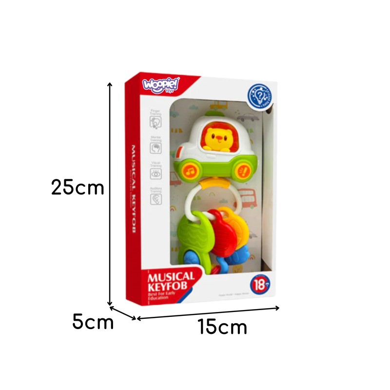 Woopie Baby Interaktívne kľúče od auta 4v1 | Ovládač so zvukmi, hrkálka a hryzadlo