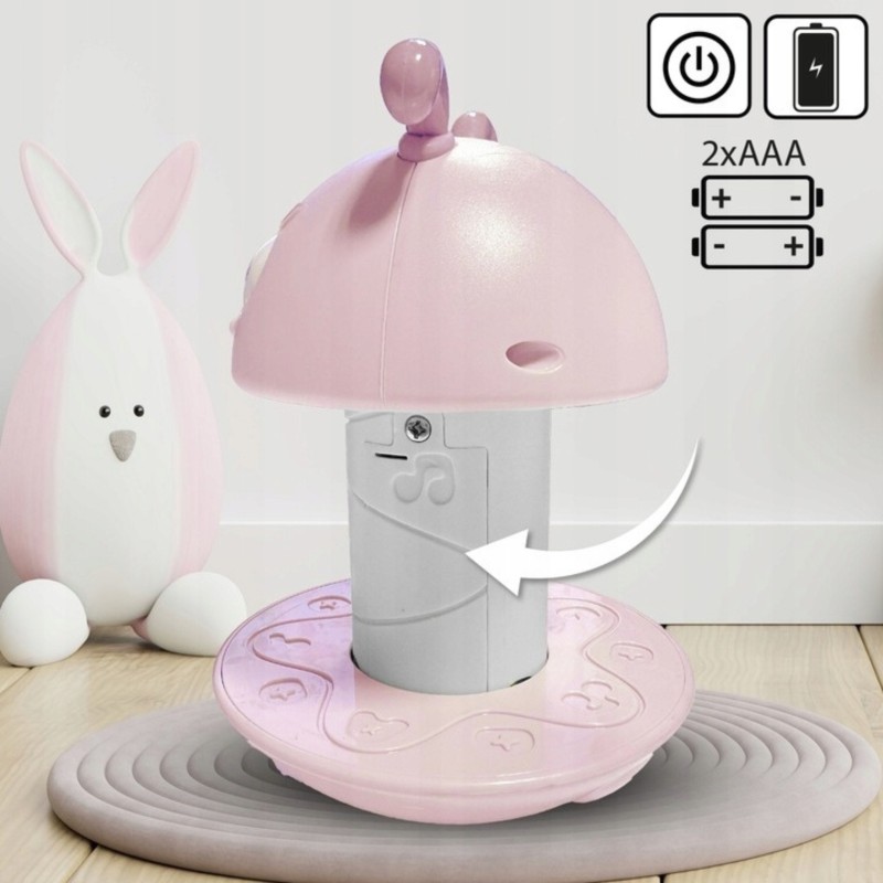 Woopie Baby Hojdací Vstávačik Včielka 5v1 Ružový | Skladacia veža so zvukmi, hrkálka a hryzadlo