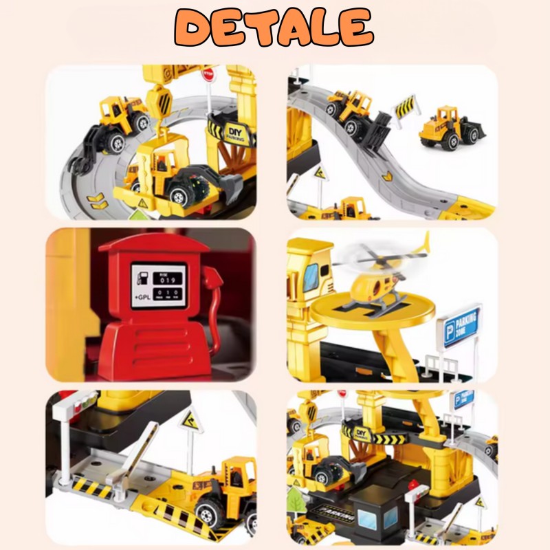 WOOPIE Parkovacia Garáž pre Stavebné Vozidlá 41 Dielov