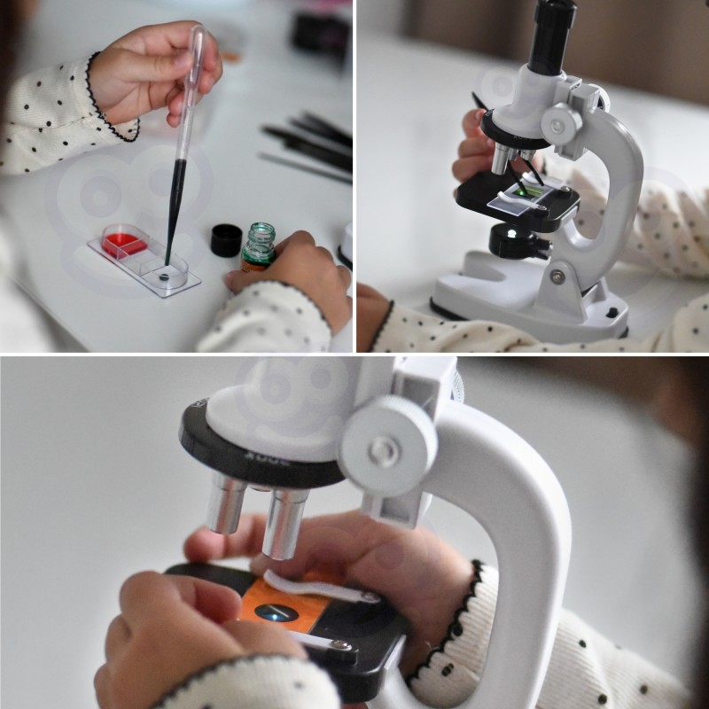 WOOPIE Mikroskop Cyfrowy LED Przybliżenie do 1200x Zestaw XXL z Adapterem do Smartfona