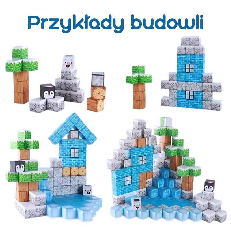 WOOPIE Magnetické Skladačky 3D Kocky - Zimný Svet Kociek