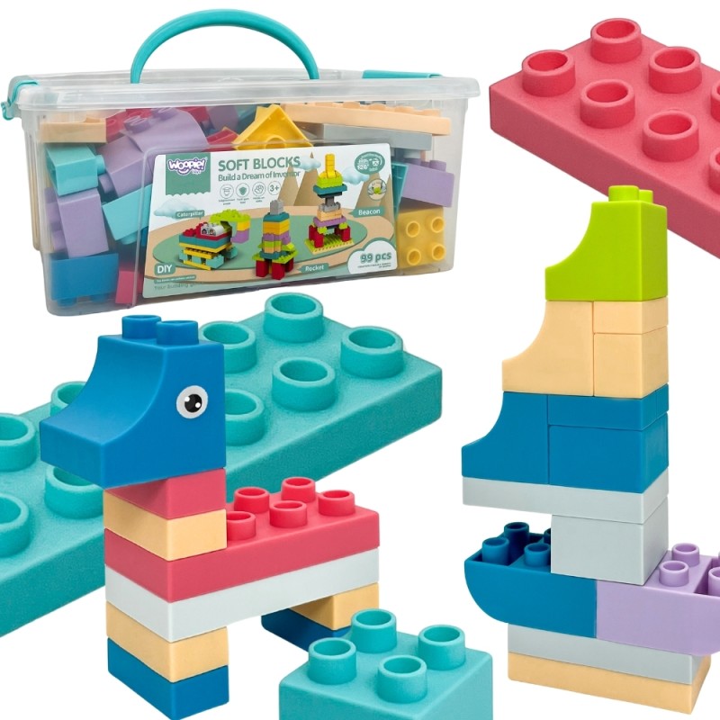 WOOPIE Klocki Soft Blocks Zestaw 99 Elementów w Pudełku