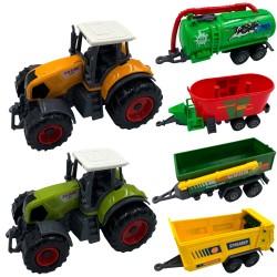 WOOPIE Sada Farmárske stroje | 2 kovové traktory a 4 prívesy